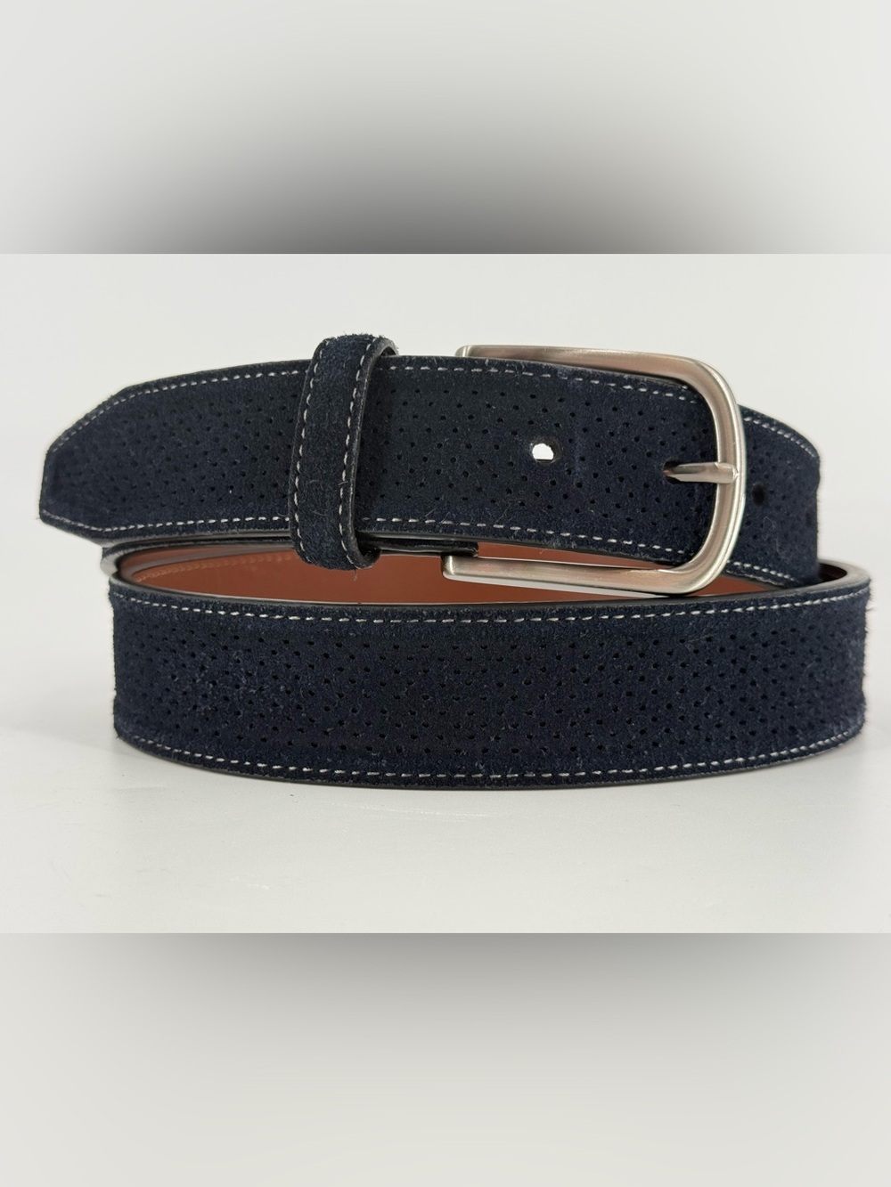Johnston & Murphy Blue Suede Men’s Belt 36
